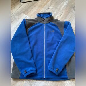 The North Face Full Zip Fleece Jacket Mens Size M Royal Blue Gray New